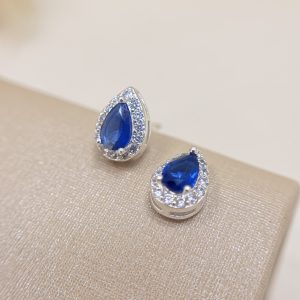 Brinco de Gota Safira com Microzirconias