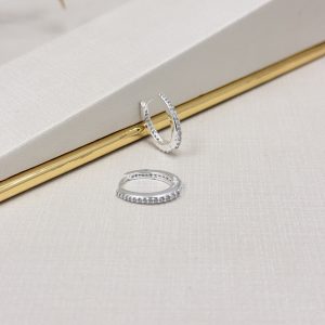 Brinco Argola Cravejada Frente e atrás com Zircônias