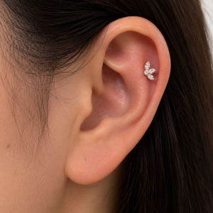 Piercing Titânio 3 Pétalas Zirconia