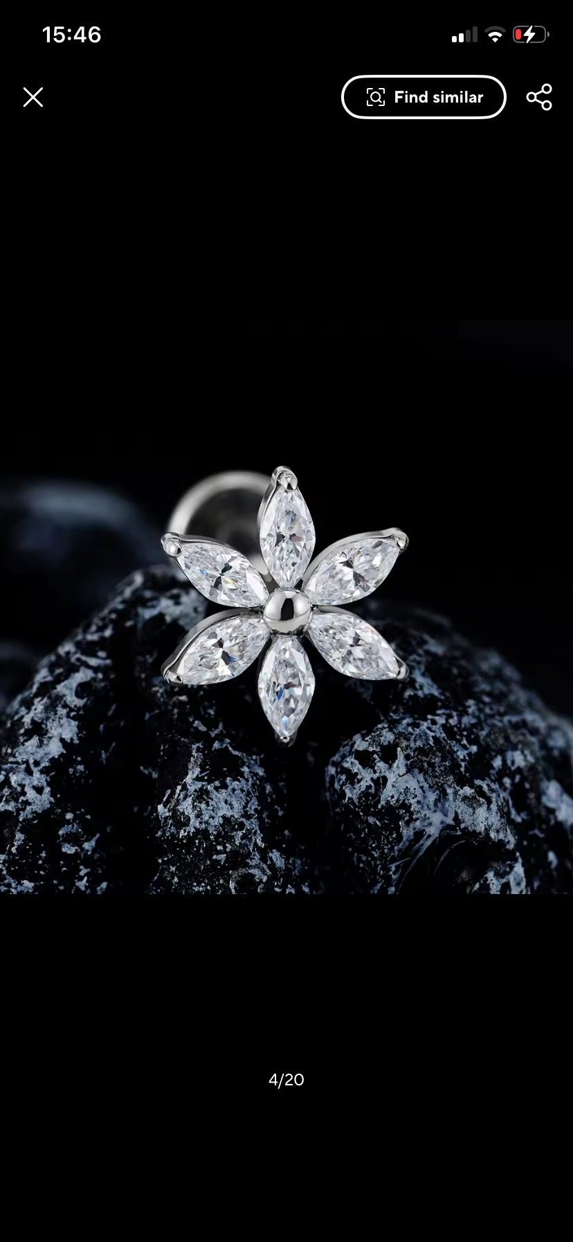 Piercing Titânio Flor 6 Pétalas