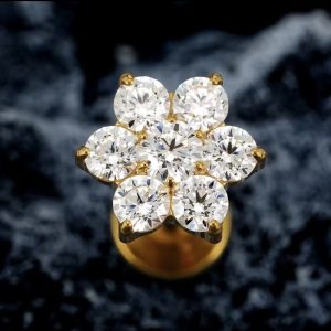 Piercing Titânio Flor 7 Zirconias