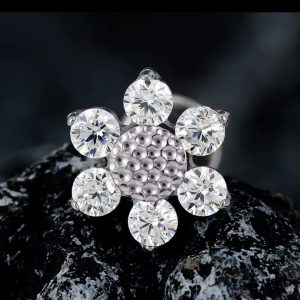 Piercing Titânio 6 Pétalas Miolo Girassol