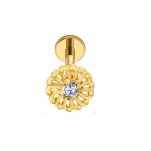 Piercing Titânio Flor 1 zircônia