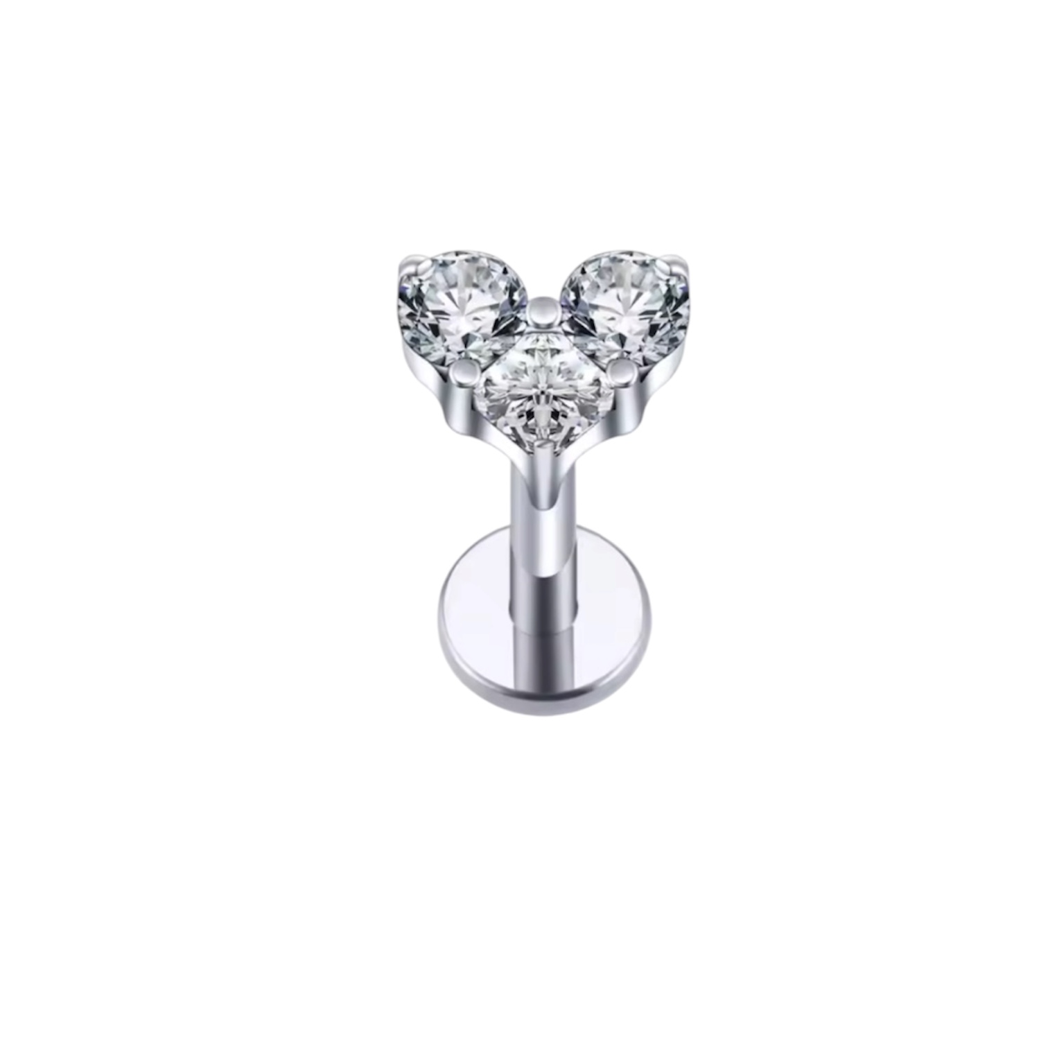 Piercing Titânio Coração Zircônia