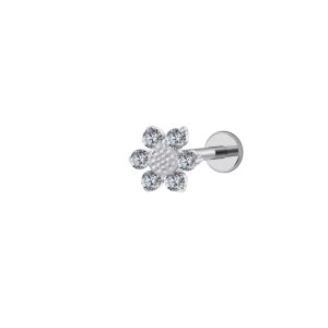 Piercing Titânio 6 Pétalas Miolo Girassol