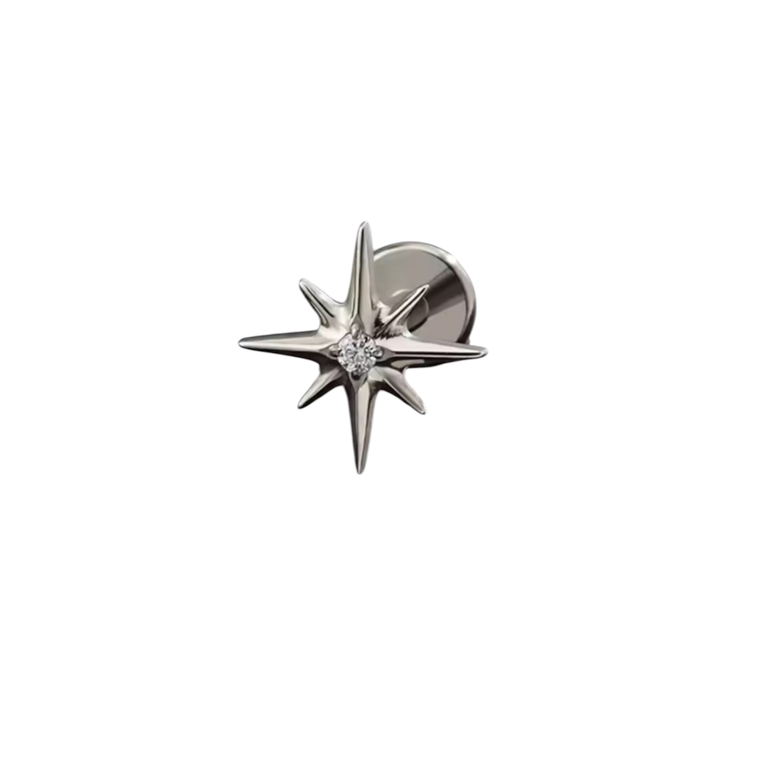 Piercing Titânio 5 Pontas 1 zirconia