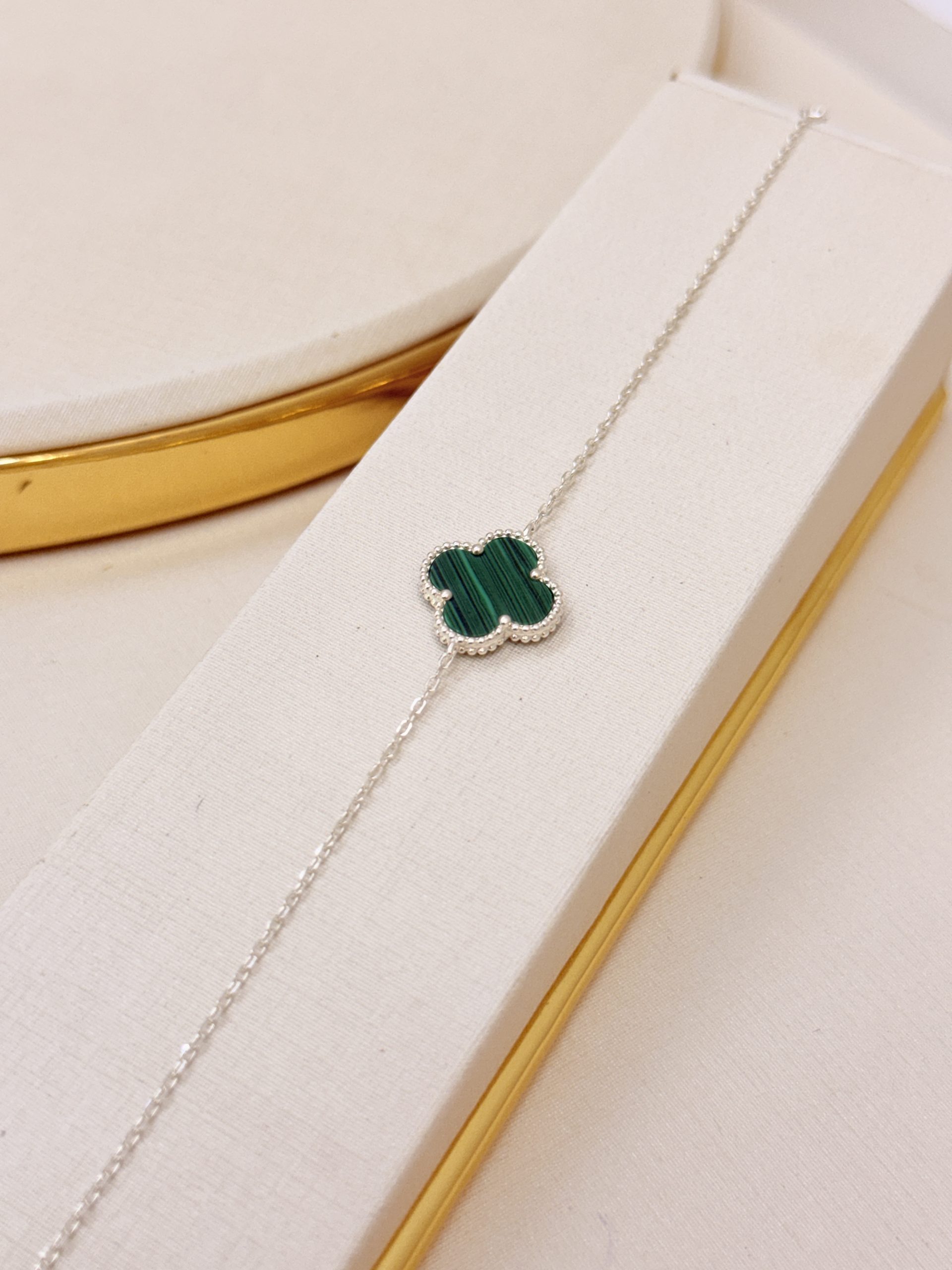 Pulseira Prata 925 Trevo Verde - Imagem 3