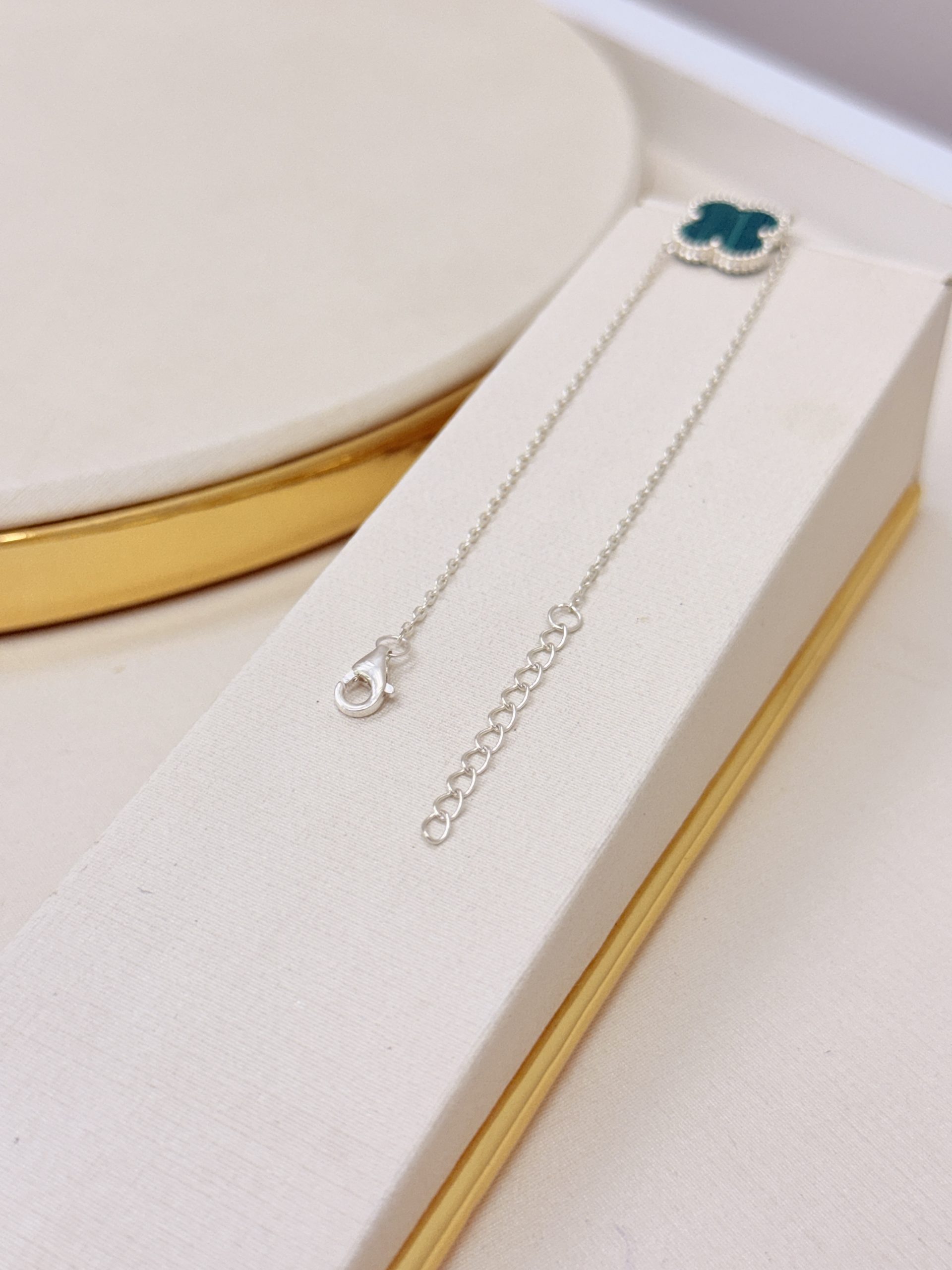 Pulseira Prata 925 Trevo Verde - Imagem 2