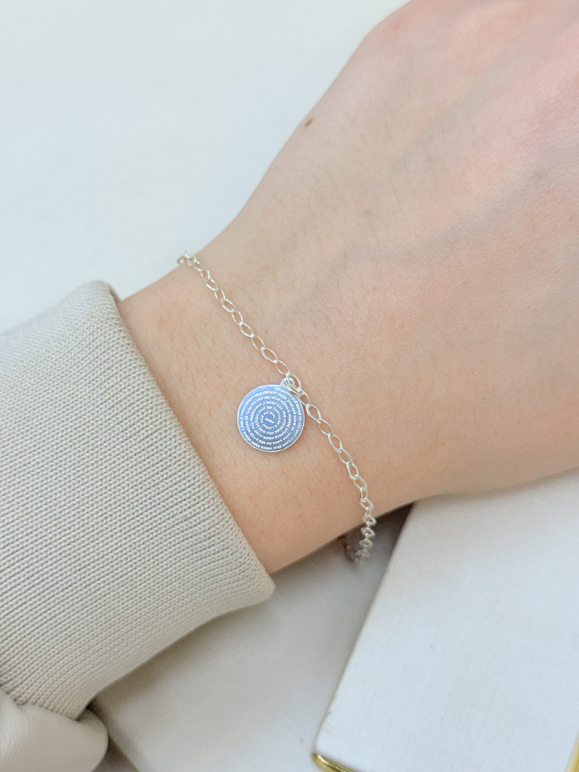 Pulseira Prata 925 com Medalha