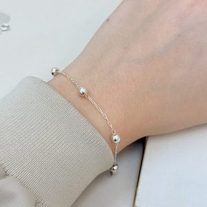 Pulseira Prata 925 com Bolinhas