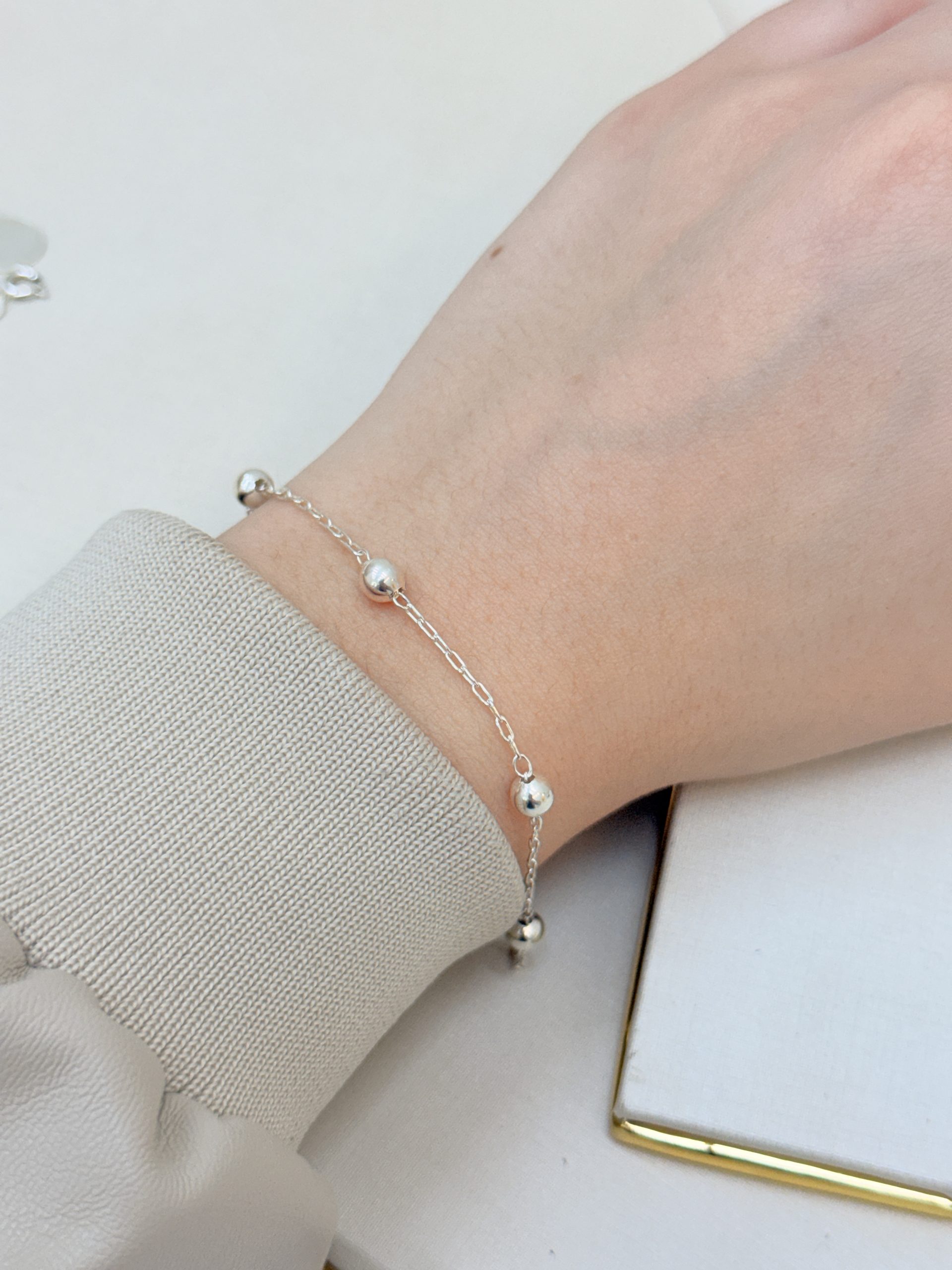 Pulseira Prata 925 com Bolinhas