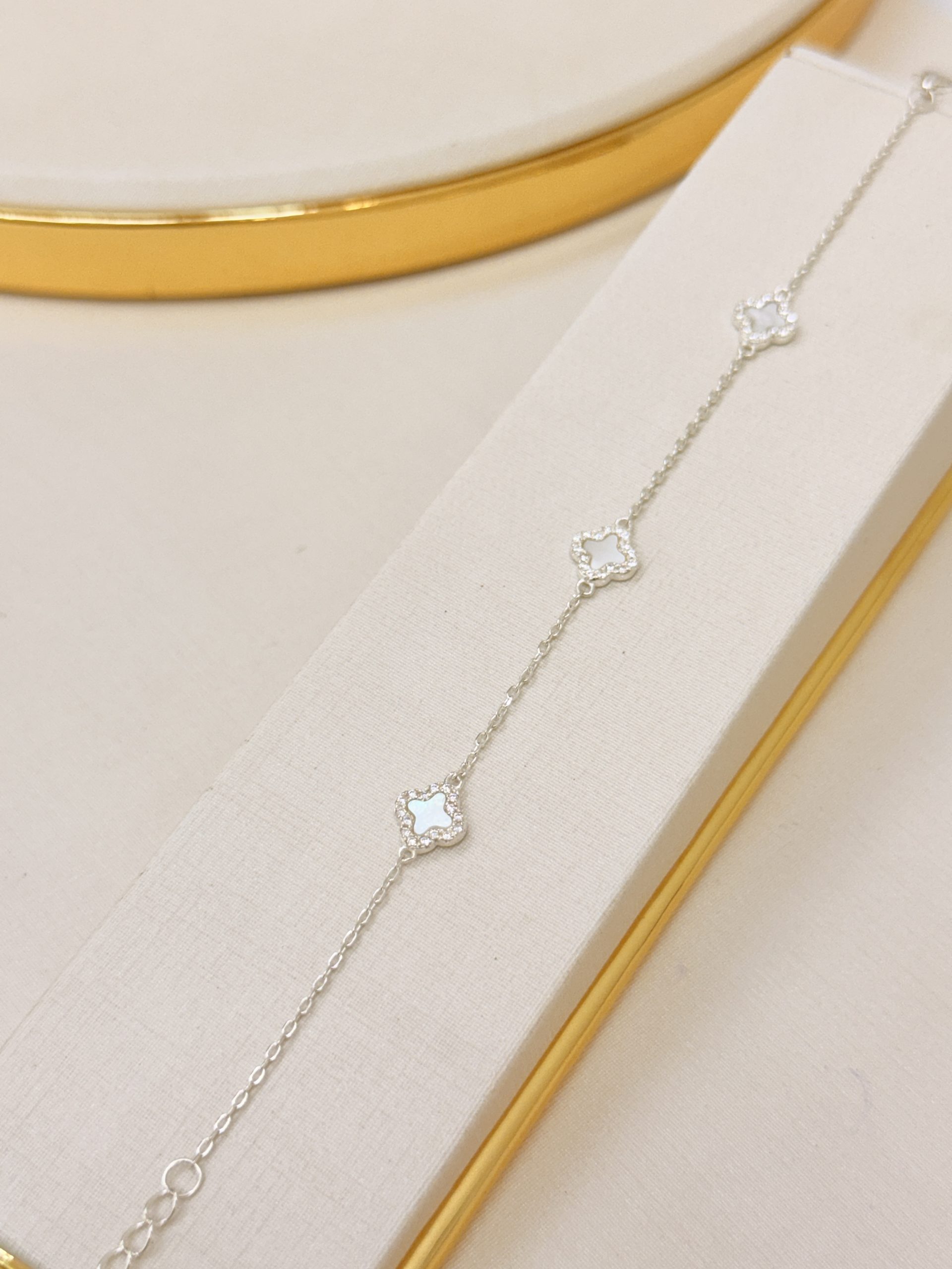 Pulseira Prata 925 com 3 Trevo