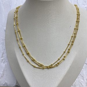 Colar Choker TriplaBolinhas Centrais